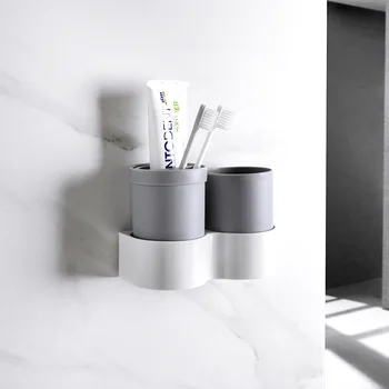 

New Toothbrush Holder Wall Hanging Toothpaste Mouth Cup Waterproof Hanging Storage Shelf Kitchen Bathroom Organizers