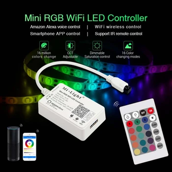

Milight YL1S/YL2S RGB RGBW Mini WiFi LED Smart Light Controller DC12-24V IR Remote 4G Group Voice Control For RGB/RGBW LED Strip