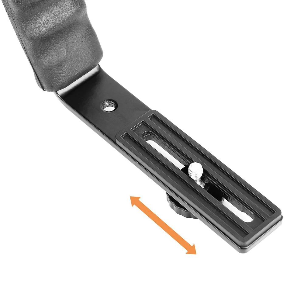 Universal Flash Camera Grip L Bracket with 2 Standard Side Hot Shoe Mount for Flash DSLR Video Light Camcorder Holder (7)
