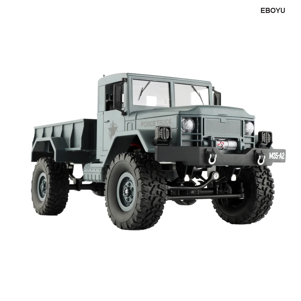 EBOYU FY001A 2,4 ГГц 1/16 4WD внедорожных RC грузовик с передней свет щеткой военный грузовик RTR