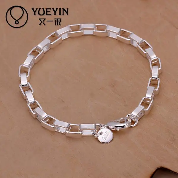 

H203 2015 Hot selling Wholesale silver plated fashion bracelets bracelets jewelry lock chain charm bracelet