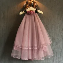 Летний кружевной жилет платье для девочек платье принцессы для маленьких девочек детская одежда трапециевидной формы детское праздничное платье с тремя цветами, От 3 до 7 лет, 2 цвета