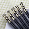 BalleenShiny Alloy Black Dragon Chopsticks Chinese Long Non-Slip Alloy Sushi Hashi Chop Sticks Set Chinese Gifts Tableware ► Photo 3/6