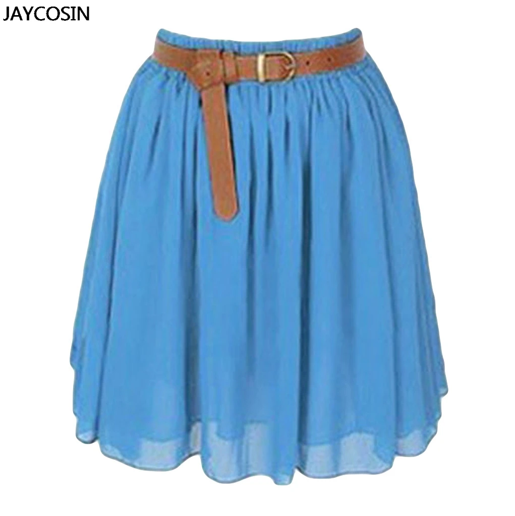 

JAYCOSIN Mini Skirt NEW Bohemian Chiffon High Waist Girl Beach Skirt A-Line All-match Elegant A-Shaped Women Retro Skirt