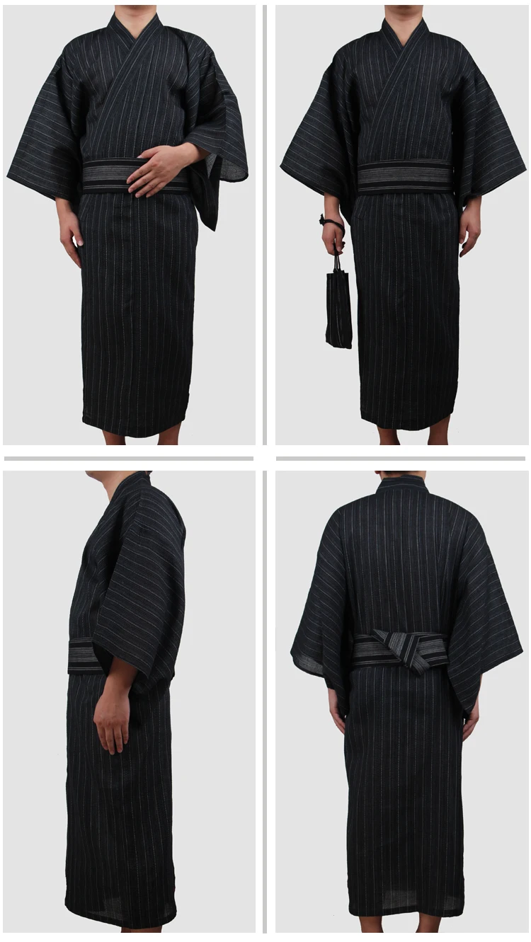 4 шт./компл. кимоно + ремень + сумка + обувь осень японские кимоно пижамы для мужчин спа ванна халат Мужская домашняя одежда 062505