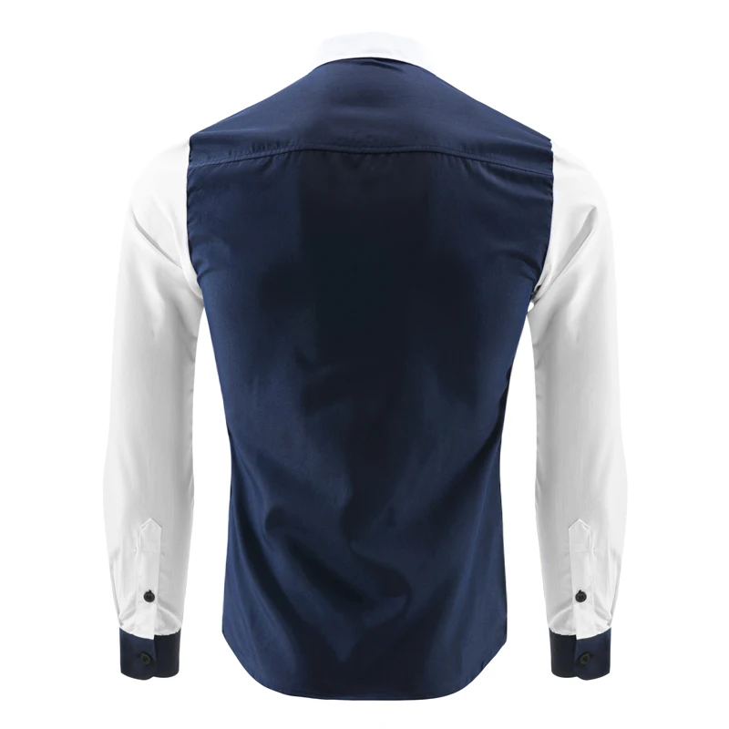 Платье 2018 Для мужчин s Slim Fit Chemise Homme классический шить тенденция торговли футболка