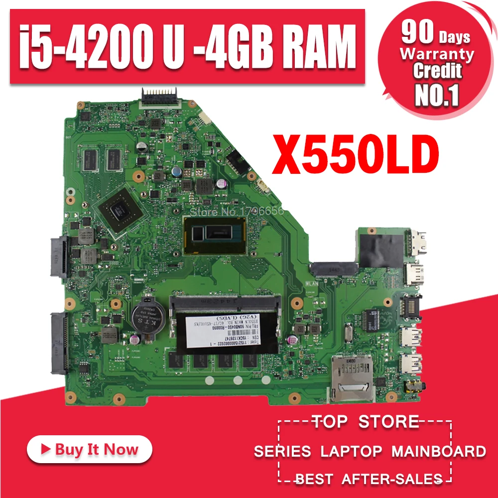 X550LD Laptop Moederbord Voor Asus A550L R510L Y581L K550L X550L X550LD X550LN X550LC Moederbord I5-4200U 4 Gb Ram GT820M 8 * Geheugen X550LD Laptop Moederbord Voor Asus A550L R510L Y581L K550L X550L X550LD X550LN X550LC Moederbord I5-4200U 4 Gb Ram GT820M 8 * Geheugen