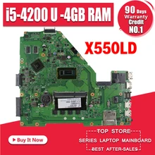 X550LD материнская плата для ноутбука ASUS A550L R510L Y581L K550L X550L X550LD X550LN X550LC материнская плата i5-4200U 4 Гб Оперативная память GT820M 8 * памяти