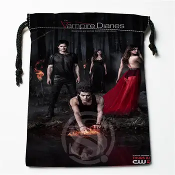 

v#bq54 New The Vampire Diaries Custom Logo Printed receive bag Bag Compression Type drawstring bags size 18X22cm 7=12JvQ54