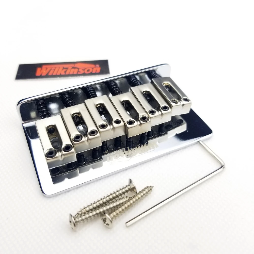 

Wilkinson Electric Guitar Fixed Bridge String Thru Bridge Steg Tailpiece string spacing 10.5mm WOF01 Chrome Silver