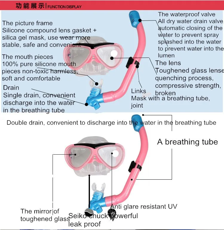 Профессиональные скакалки водонепроницаемые анти-противотуманные очки оборудование силиконовый для подводного плавания маска для дайвинга полностью сухая трубка маска для сноркелинга