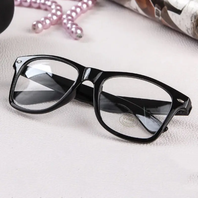 Mayitr 1pc Fashion Nerd Clear Glasses Clear Lens Geek Glasses 16 Colors Plain Mirror Plastic Full frame Eyeglasses Eyewear