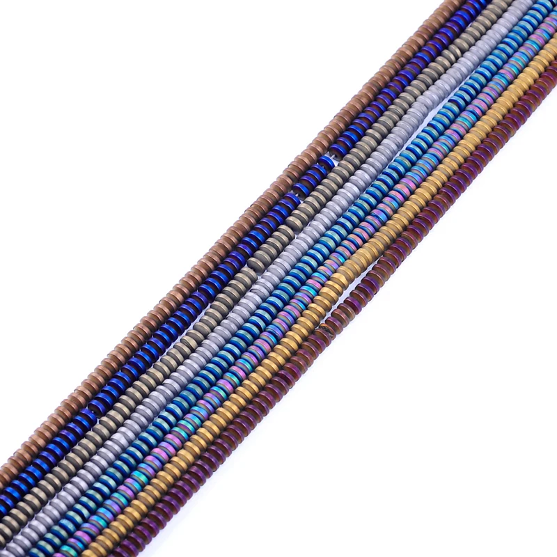 

4*2mm Natural Stone Hematite Beads matte light Multicolor Round Beads For Bracelet Necklace Jewelry DIY Making