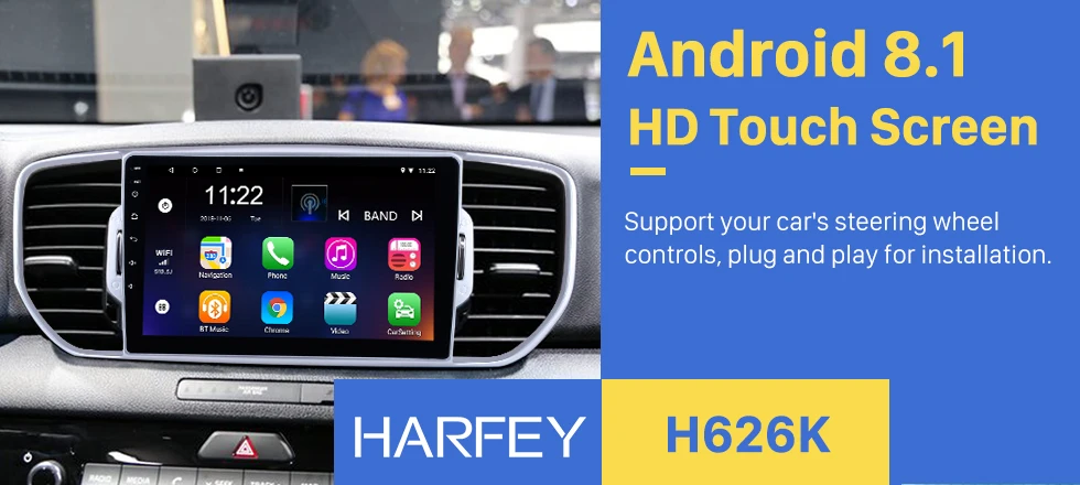 Top Harfey HD Touchscreen 9" Car GPS Navigation Radio Multimedia Player for KIA KX5 Spotage Steering Wheel Control FM WIFI Quad-core 0