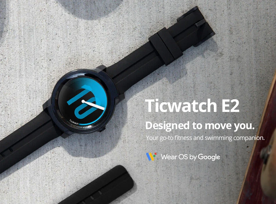 Оригинальные Global Ticwatch E2 износ ОС Google Смарт часы Bluetooth wifi 5ATM водонепроницаемые умные часы пульсометр трекер здоровья