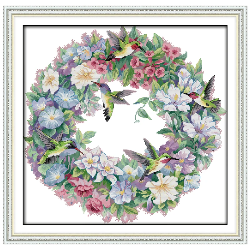 

14/16/18/27/28 The Art of Hummingbirds(2) Counted Cross Stitch Sets Animals Cross Stitch Kits Embroidery Needlework