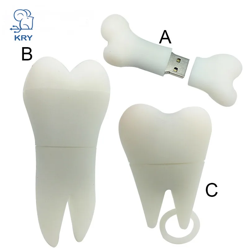 

KRY cartoon Presente pen drive tooth U disk 2.0 4GB 8GB 16GB 32GB 64GB flash drive flash USB external disk drive Free Shipping