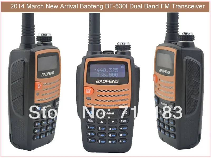 2014 Новое поступление Baofeng bf-530i Портативный двусторонней Радио УКВ + UHF Dual Band 5 Вт 128ch fm Радио портативная рация с бесплатная Наушники