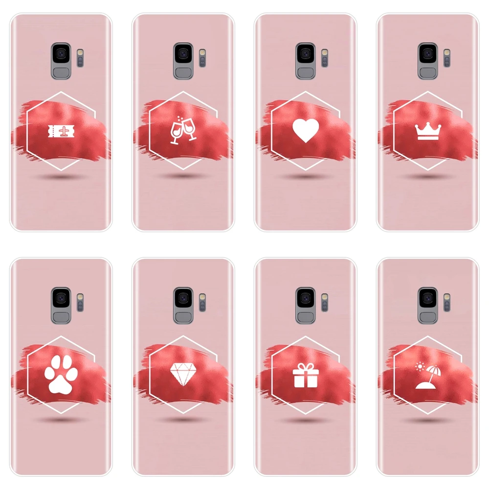 

Back Cover For Samsung Galaxy S8 S9 Plus S5 S6 S7 Edge Pink Heart Airplane Cat Soft Silicone Phone Case For Samsung Note 9 8 5 4