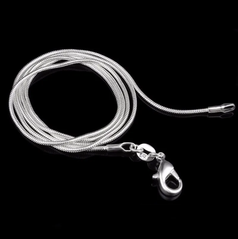 

10pcs/lot 2mm (16" 18" 20" 22" 24inch) 925 silver plated Snake Chain Lobster Clasp Necklace Jewelry Findings Retail Wholesale