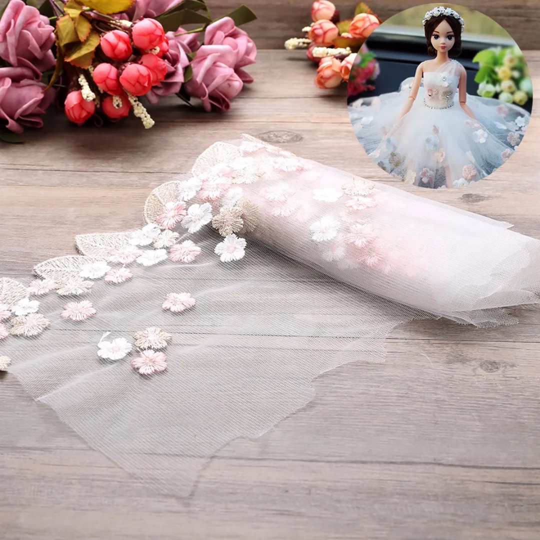 91,4 см* 18 см Стильный Цветочный Тюль кружевная отделка Лента ткань Цветочная вышивка красивая свадебная отделка Швейные аксессуары для платья