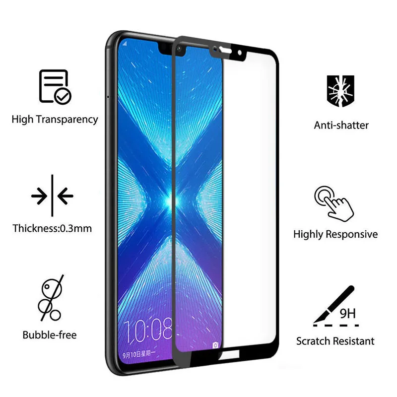 Защитное стекло для Honor 8x8 Lite 8c 8a закаленное защитная пленка экрана телефона Huawei