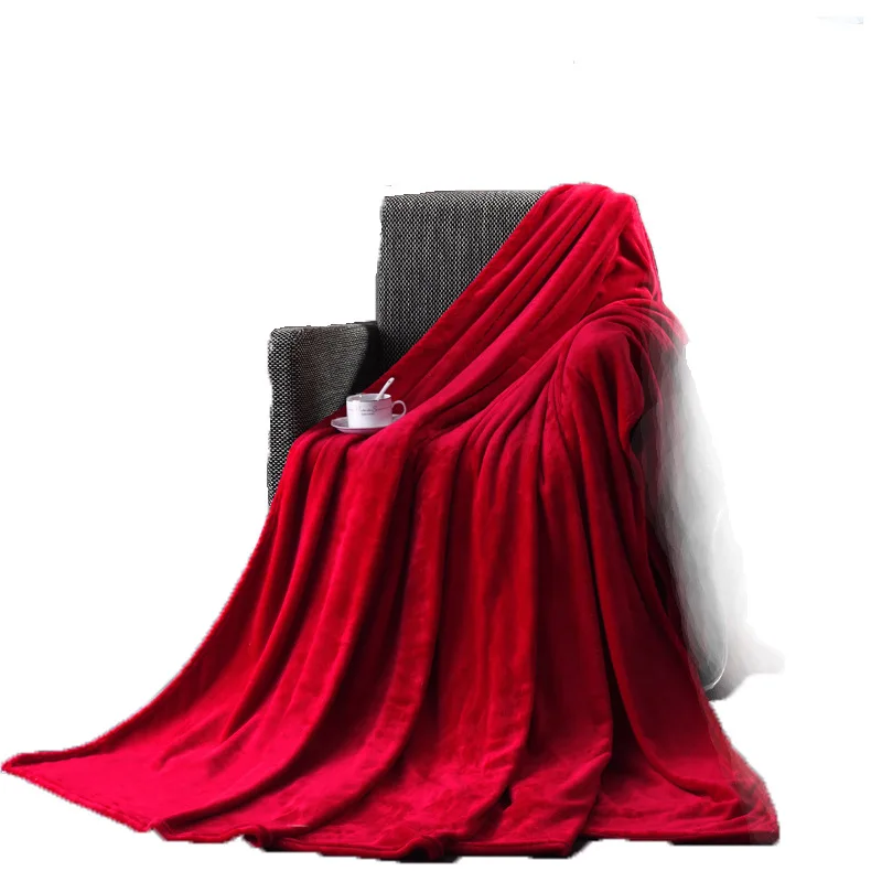 

Bed Blanket on Flannel Solid Color Blanket Winter Warm Sheet Blanket