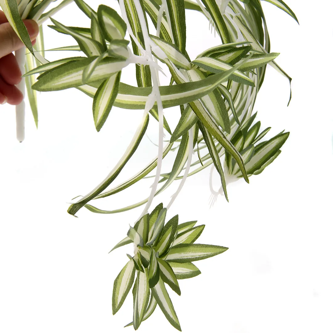 Artificial Faux Silk Spider Greenery Plant Chlorophytum Comosum Wall Hanging Silk Flower fpr Home Decor Wedding Party Decoration