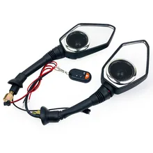 10 мм 8 мм мотоциклетное зеркало Bluetooth аудио заднего вида боковые зеркала скутер колонки fm-радио MP3 музыкальный плеер Противоугонная сигнализация