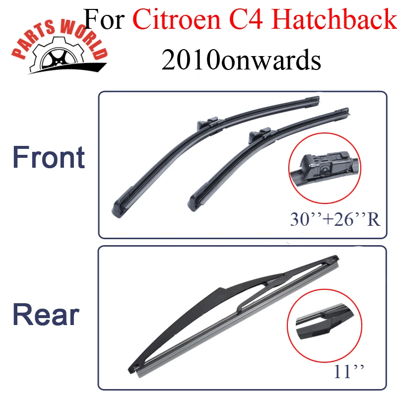 Wiper Blades For Citroen C4 Hatchback 2010 2016 Front And Rear Wiper