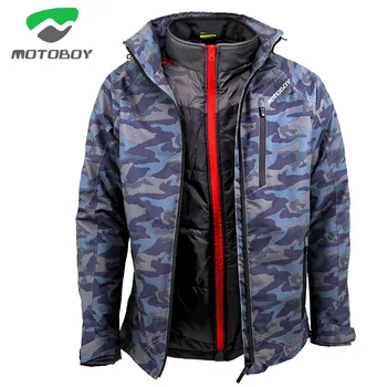 

2018 MOTOBOY waterproof keep warm Motorcycle men Jacket, Motorbike motorbiker reflective coat with fallproof CE Protector