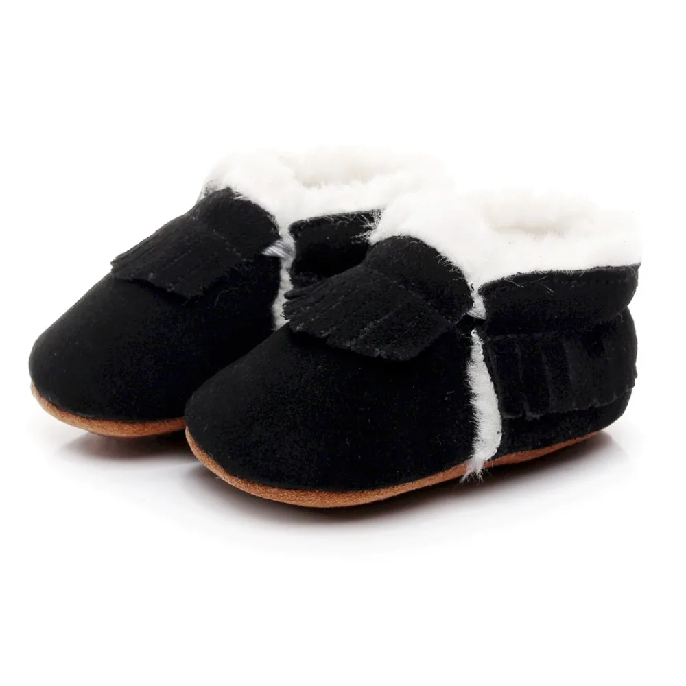 Новый стиль, зимние меховые сапоги из натуральной кожи, обувь для маленьких девочек, ручная работа, жесткая резиновая подошва, обувь для