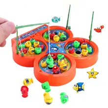 Детские магнитные игрушки для рыбалки пластиковые электрические вращающиеся детские развивающие игры