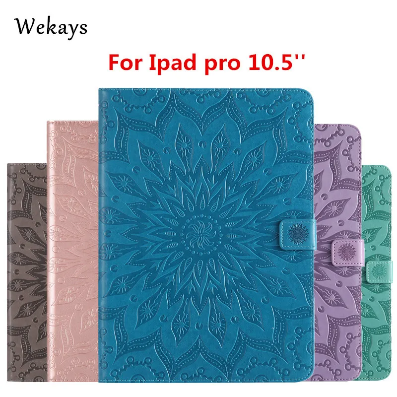 Смарт кожаный чехол Wekays с откидной крышкой и 3D изображением солнца цветов Чехол