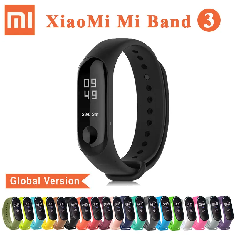 Xiaomi mi браслет 3 глобальная версия здоровье браслет mi Band 3 Смарт-Браслет фитнес-браслет отслеживание активности умный Браслет