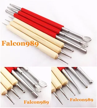 

6pcs Leather Craft Carving Modelling Splicing Embossing Spoon Point Stylus Tool Set Stamping Edger Creaser Chisel Punch Cutter