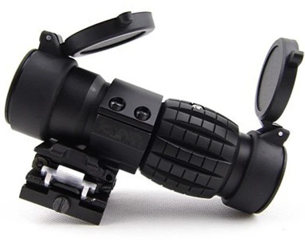 

3X Magnifier Scope Compact Tactical Sight with Flip to 20mm Rifle Gun Rail Mount