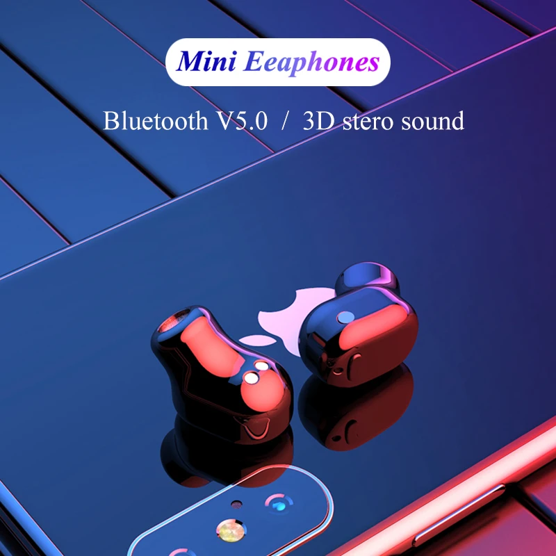 

2018 New Mini Bluetooth V5.0 TWS Earphones Wireless Stereo Sound Earbuds Sport Earphones with Microphone for Phone Handsfree
