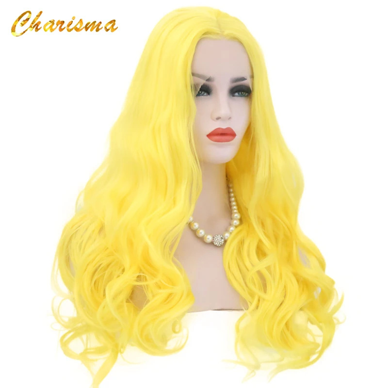 Charisma синтетический парик на кружеве 26 дюймов длинные объемные волнистые светлые парики бесклеевые термостойкие волокна парики для черных женщин