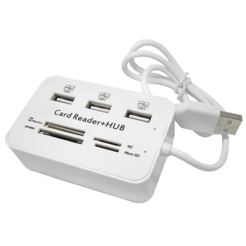 Адаптер питания Micro usb-хаб 3,0 Combo с 3 портами, устройство для чтения карт TF/SD/MS/M2, все в одном, компьютерные аксессуары для пк