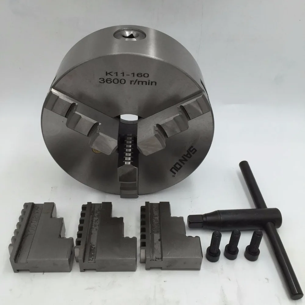 160mm Lathe Chuck Self centering 3Jaw Chuck Hardened Steel 6'' 3600r