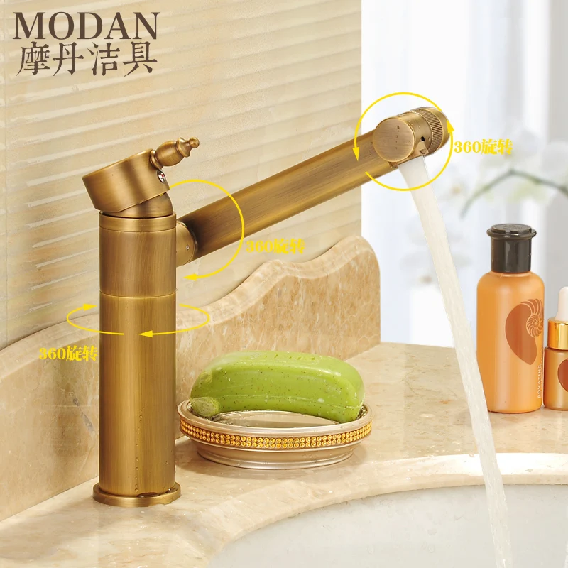 

Antique copper basin faucet 360 degree rotation basin washbasin leading stage basin faucet heightening