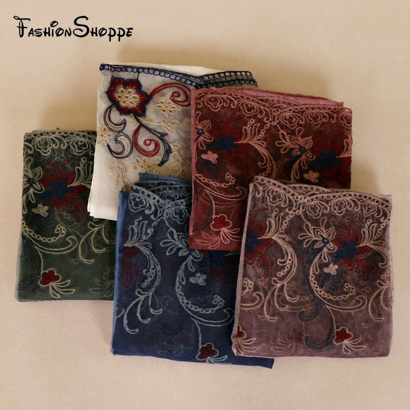

Viscose Maxi Scarf Lace Hijab Floral Lace Stole Foulard Women Shawl Wrap Muslim Head Scarves Hijabs Islam #YS235