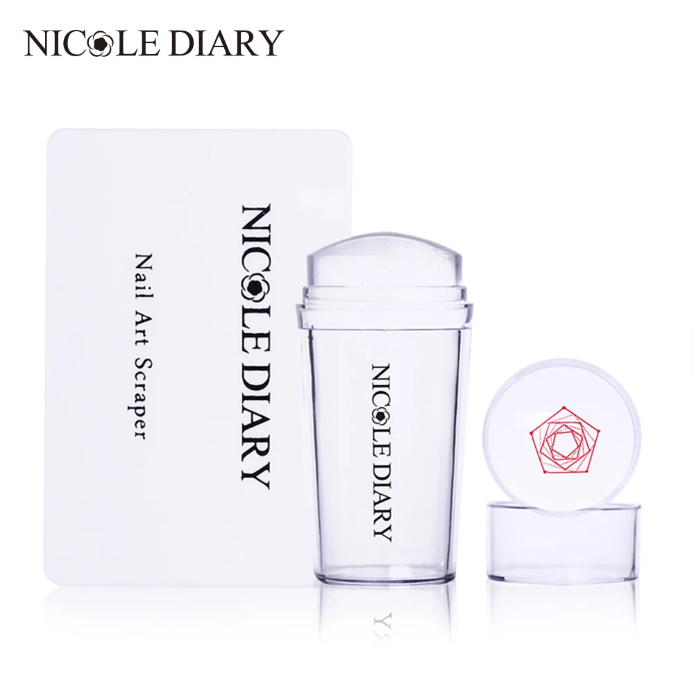 

NICOLE DIARY Transparent Nail Stamper with Nail Scraper for Stamping Nail Polish Manicure Nail Art DIY Tool