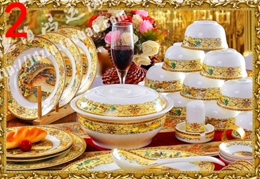 

Jingdezhen ceramic tableware 56 pieces bone china dinnerware set fashion dishes set