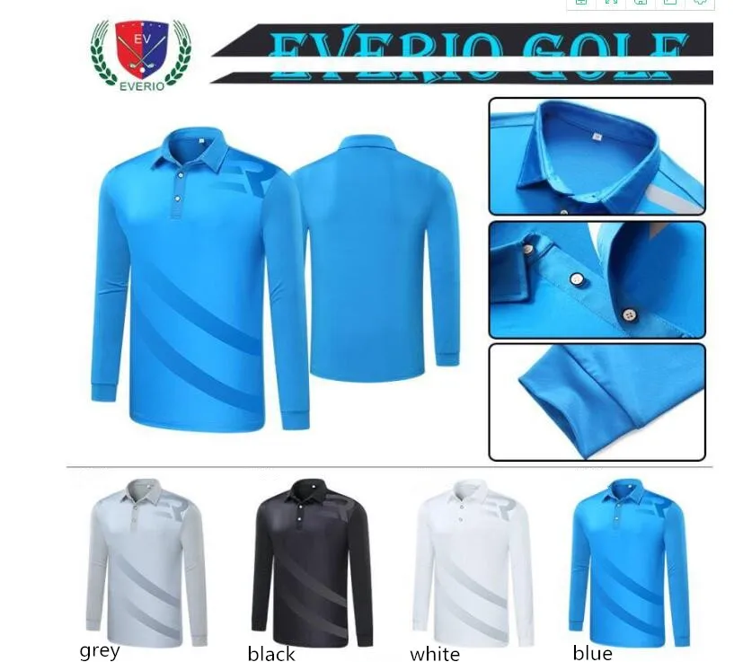 Мужская весенне-осенняя футболка поло с длинным рукавом для гольфа, быстросохнущая дышащая футболка для гольфа, спортивная одежда для мужчин, 4 цвета