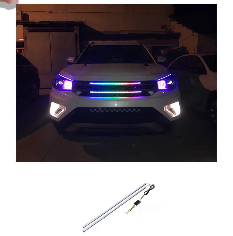 

2 in 1 12V Car Angel Eye led Strobe Warning Police light Car Truck Flashing Firemen led Flexible Front Grille light strip