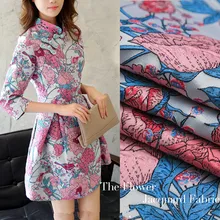 SASKIA 1 метр цветок жаккард Brodace Ткань Птицы ткани Африканский кружевной материал шитье на женское платье одежда пальто Patchwok