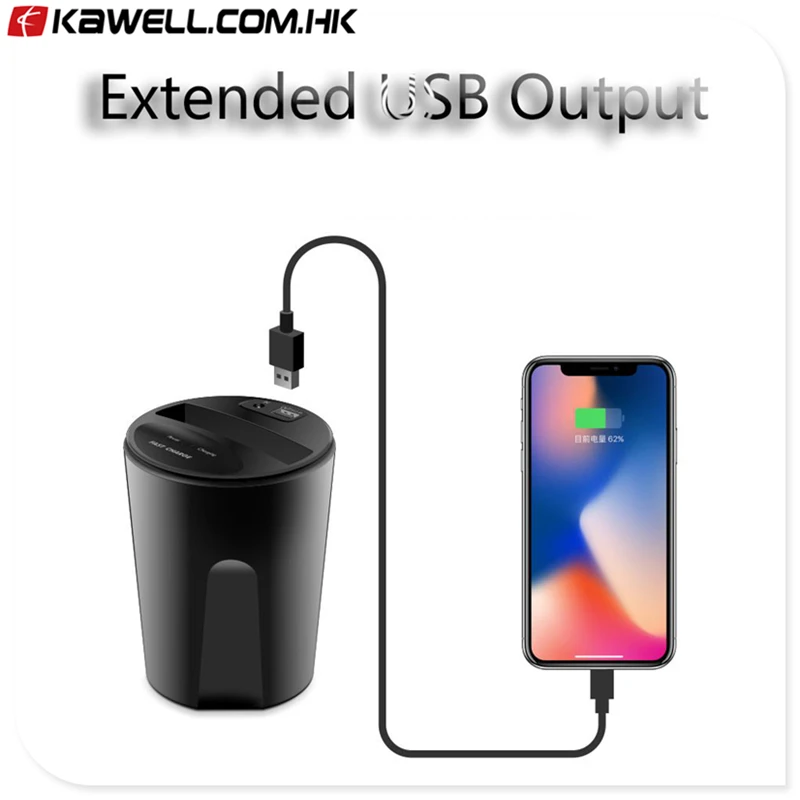 

High quality Car Cup Wireless Charger Qi Charging Stand for iPhone 8 X 10 for smart phone USB induction car Charge Holder