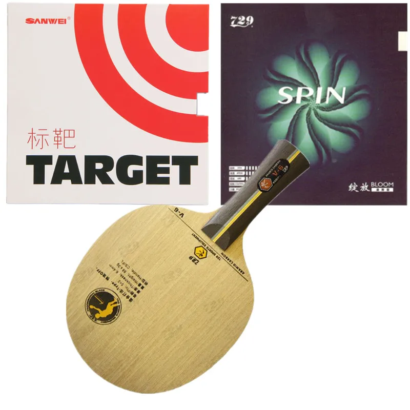 

Friendship 729 V6 Inner ALC SPIN Sanwe Target professional Table Tennis Blade With rubbers quality finished racket